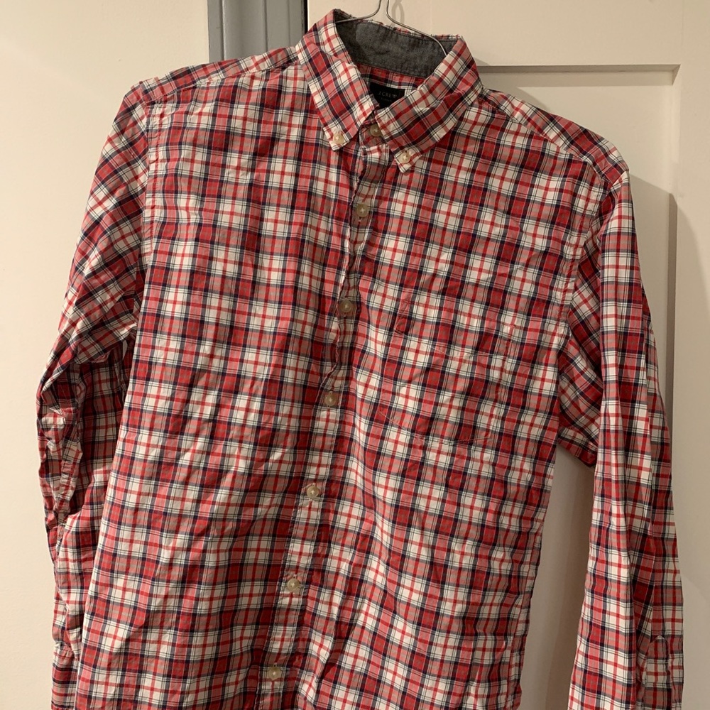 J. Crew Red Tartan Shirt M